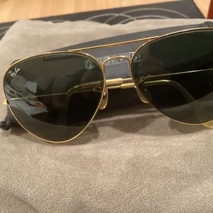 Aviator Ray-Ban Sunglasses Gold Green